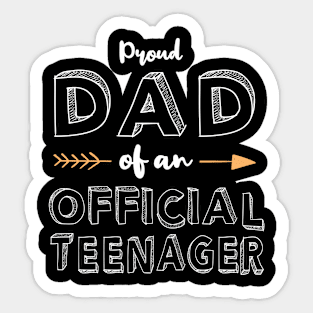 Proud Dad Official Teenager Family Matching Birthday Outfit Sticker